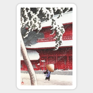 Zojoji Temple in Shiba by Kawase Hasui Sticker